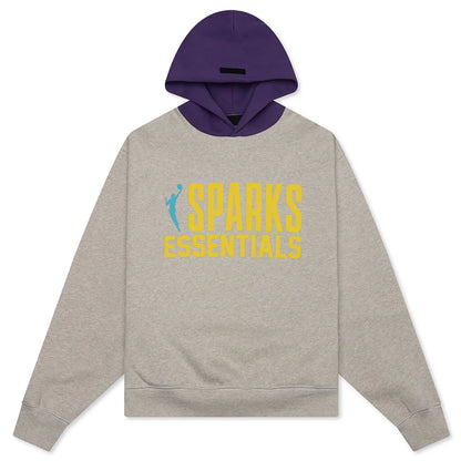 Fear of God Essentials x NBA Womens Sparks Classic Hoodie Heather Stone Purple Reign