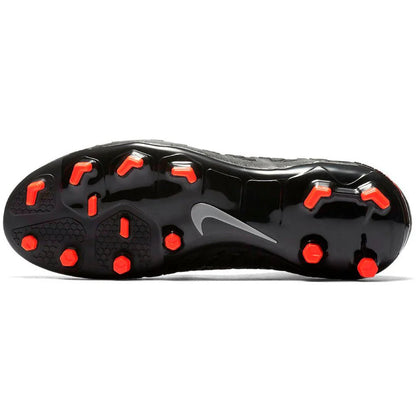 Nike Kids Jr Hypervenom Phantom III Dynamic Fit FG Firm Ground Soccer Cleats Black Red Silver