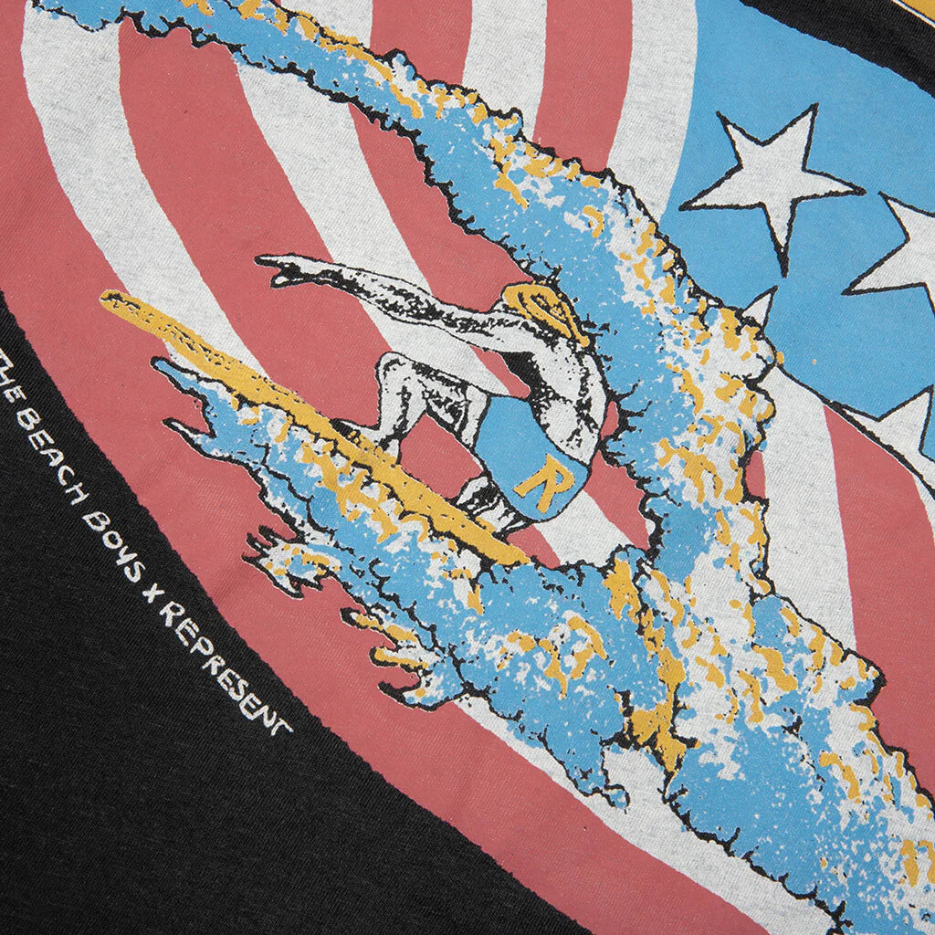 Represent x Beach Boys Americas Band T Shirt Stained Black