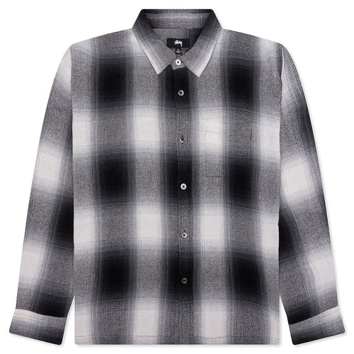 Loose Weave Plaid Shirt Grey