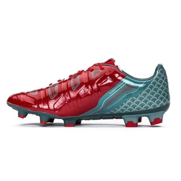 PUMA Evopower 12 Graphic FG Firm Ground Soccer Cleats High Risk Red White Sea Pine