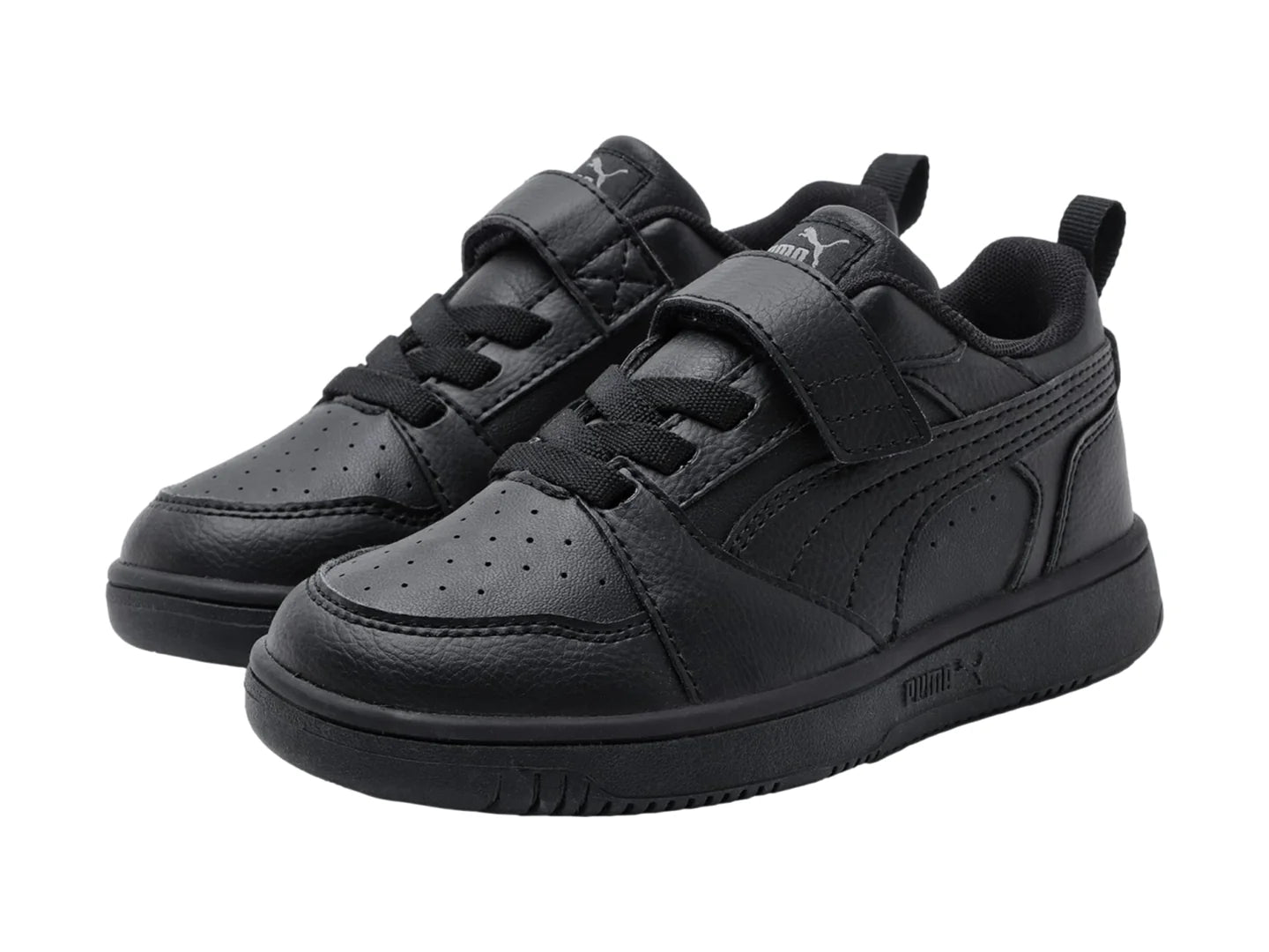 Tenis PUMA Rebound V6 Lo AC Negro y Gris para Niño