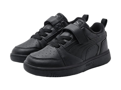 Tenis PUMA Rebound V6 Lo AC Negro y Gris para Niño