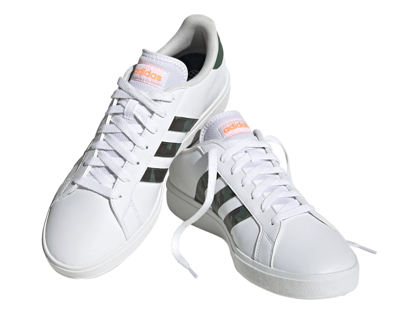 Tenis Adidas Grand Court Base 20 Blancos y Naranja para Hombre