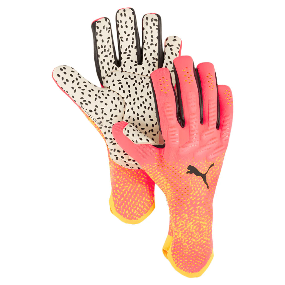 PUMA Future Ultimate NC Goalkeeper Gloves Sunset Glow Sun Stream Black