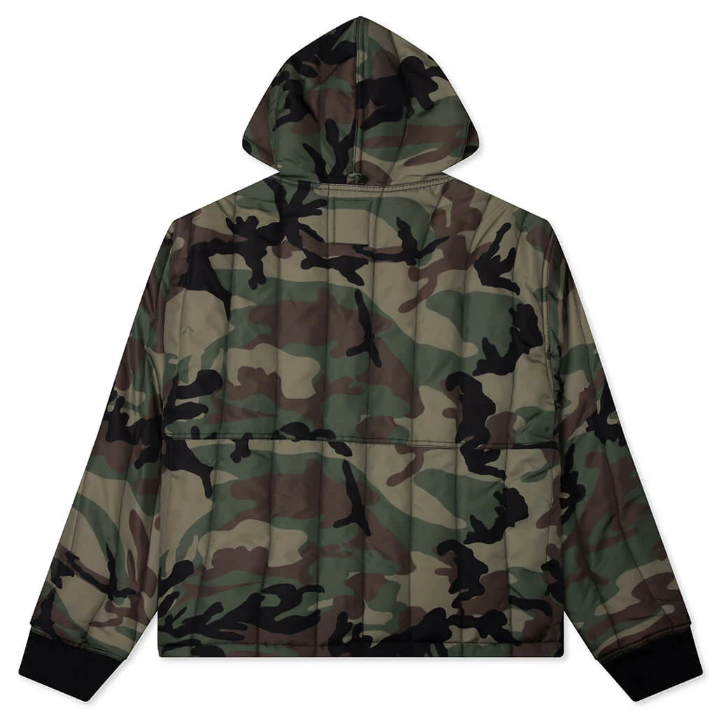 Work Jacket Quilted Nylon Woodland Camo