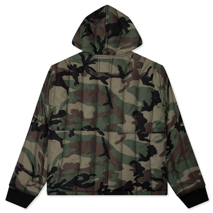 Work Jacket Quilted Nylon Woodland Camo