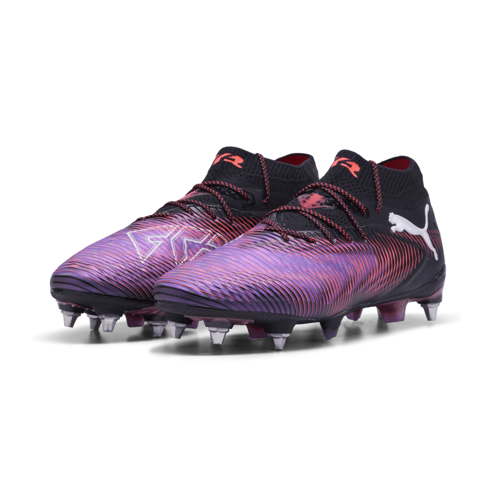 PUMA Future 8 Ultimate Mxsg Spft Ground Soccer Shoes Black White Glowing Red