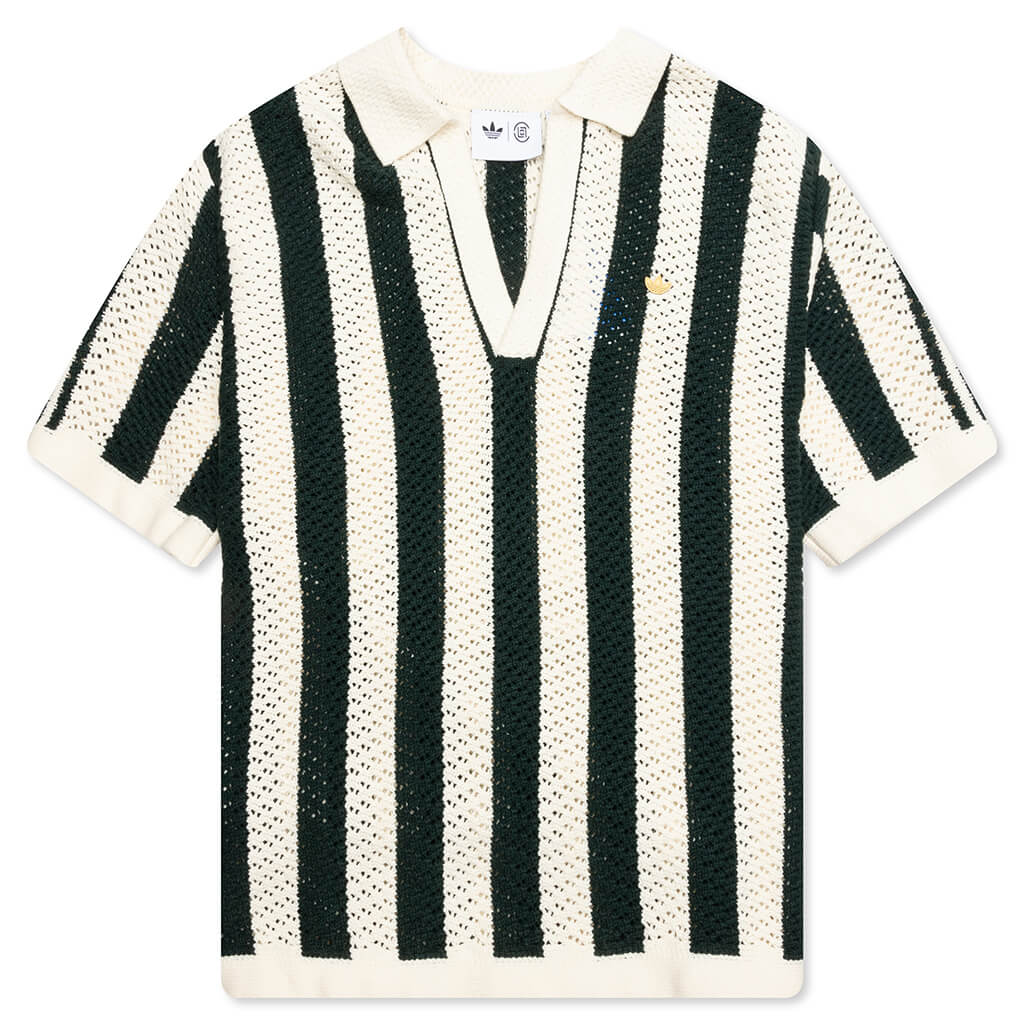 Adidas Originals x CLOT Knit Polo by Edison Chen Green Night Cream White