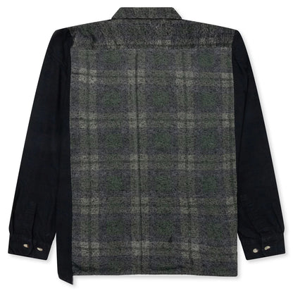 Over Dyed Ribbon Wide Shirt Black