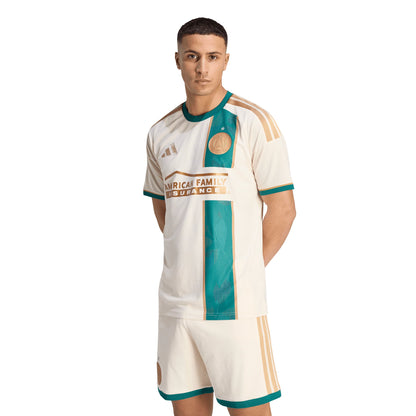 adidas Atlanta United Away Authentic Mens Soccer Jersey 26 27 Beige