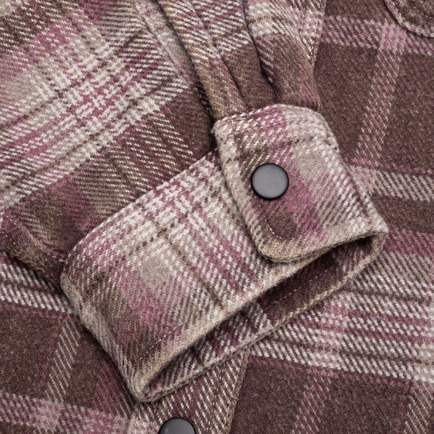 Heavy Washed Plaid Shirt Brown