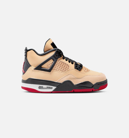 Air Jordan 4 Retro Grade School Lifestyle Shoe Sesame Fire Red Black White