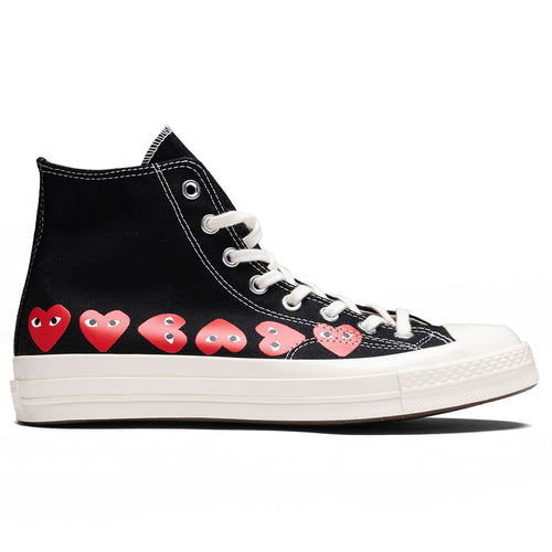 Converse x Comme Des Garcons PLAY All Star Chuck 70 Hi Multi Heart Black Red