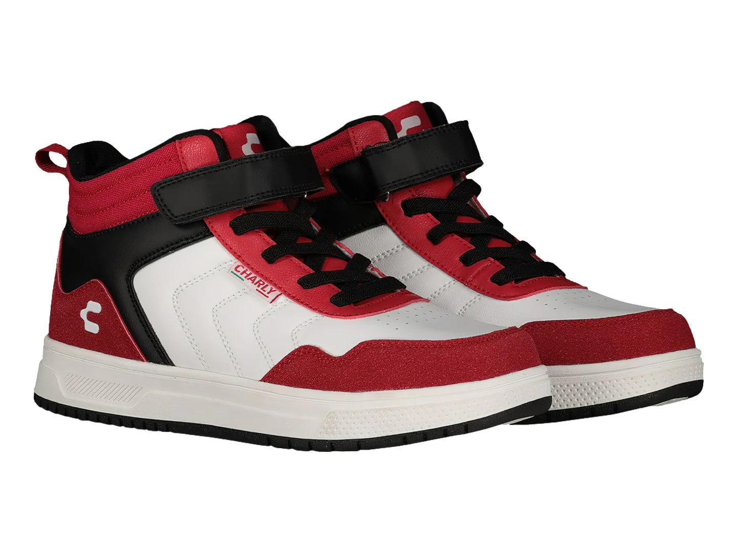 Tenis Charly Blanco Rojo Negro para Niño
