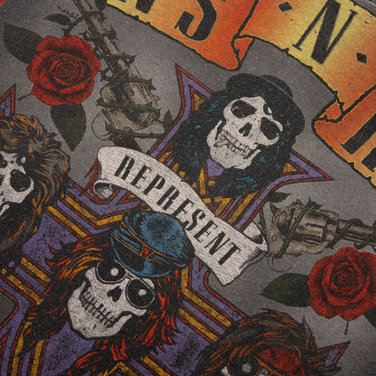 Represent x Guns N Roses Tour T Shirt Stained Black