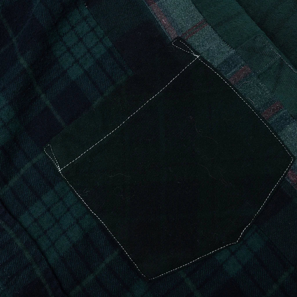 Over Dye 7 Cuts Wide Shirt Green