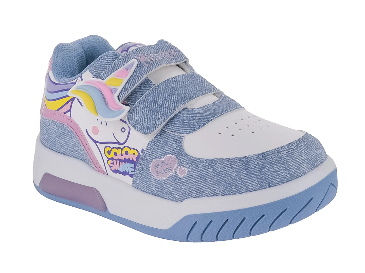 Tenis Clasben Joy Blanco Mezclilla para Niña