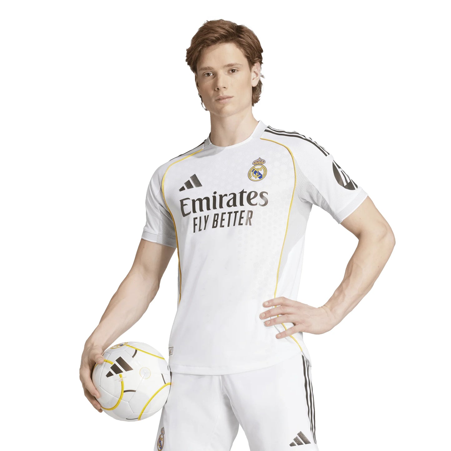 adidas Real Madrid Home Authentic Mens Soccer Jersey 25 26 White