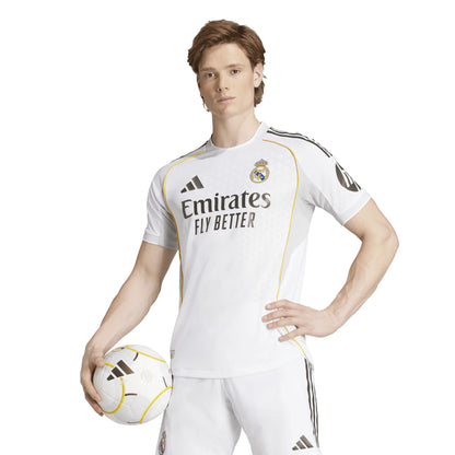 adidas Real Madrid Home Authentic Mens Soccer Jersey 25 26 White