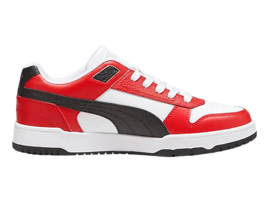 Tenis PUMA RBD Game Low Blanco Negro y Rojo para Hombre