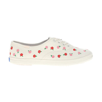 Champion Canvas Rose Embroidery Lace Up Sneakers