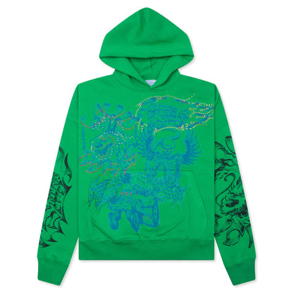 Flames N Stuff Hoodie Spray Fade Green