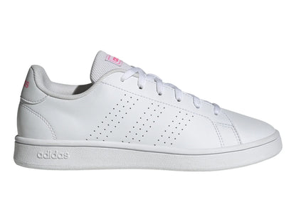 Tenis Adidas Advantage Base Blanco y Rosa para Mujer