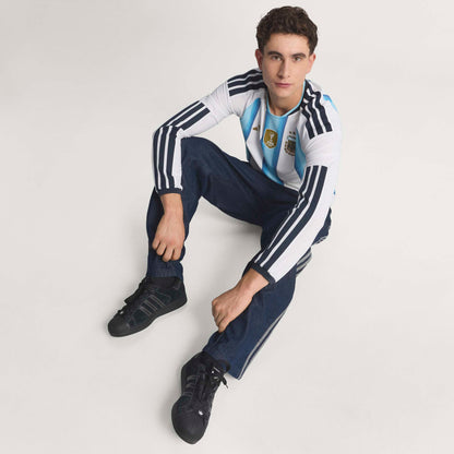 adidas Argentina Home Authentic Long Sleeve Mens Soccer Jersey 26 White Blue