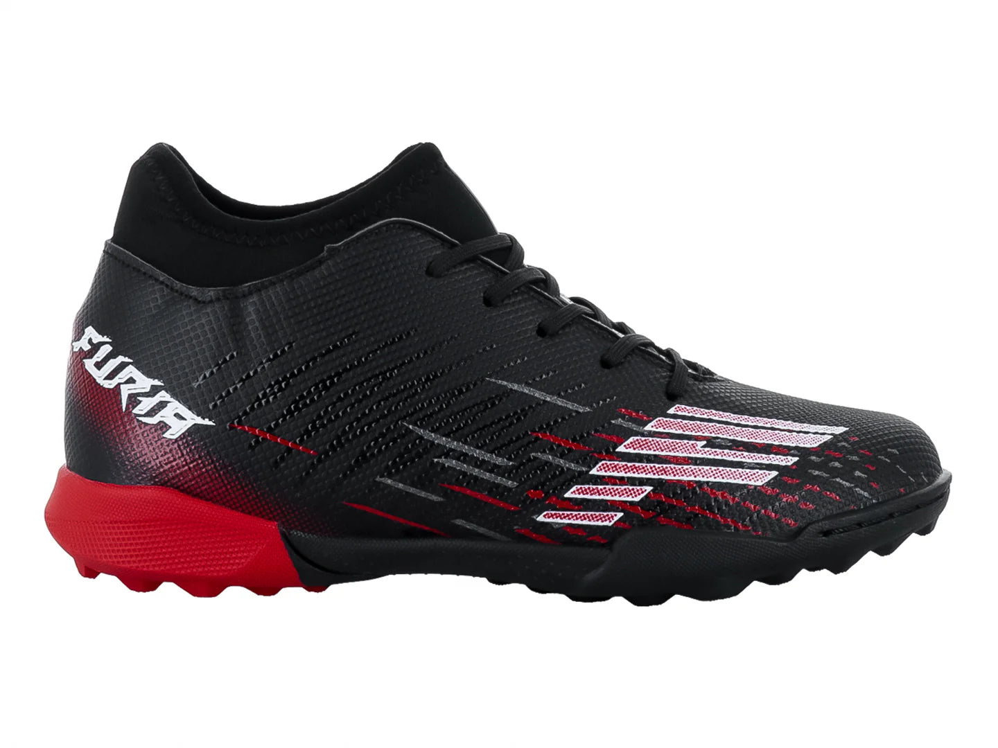 Tenis de Fútbol Furia 1515 Negro y Rojo para Niño