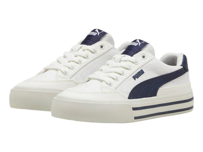 Tenis PUMA Court Classic Vulc Blanco y Azul para Niño