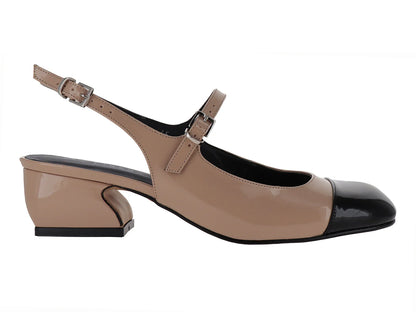 Zapatos de Tacón Via Libera Bicolor Nude y Negro para Mujer