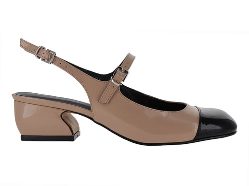 Zapatos de Tacón Via Libera Bicolor Nude y Negro para Mujer
