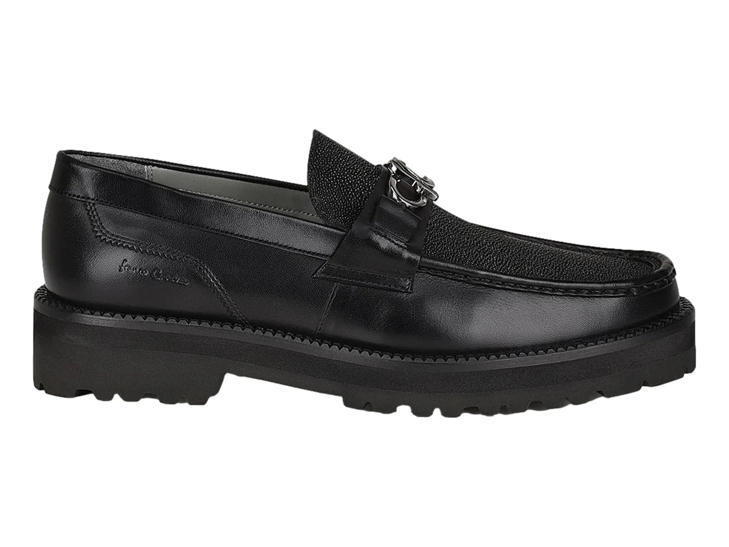 Zapato Cuadra de Mantarraya Negro para Hombre