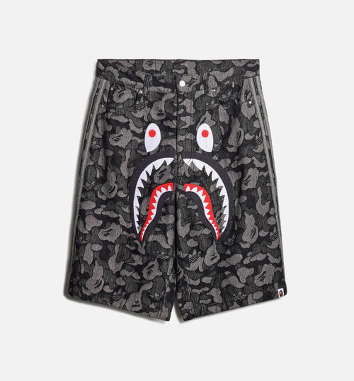 Bape Shark Denim Mens Short Black