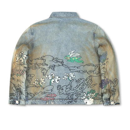 Wanted Apparel "Art Is War" Painter Denim Jacket - Light Blue