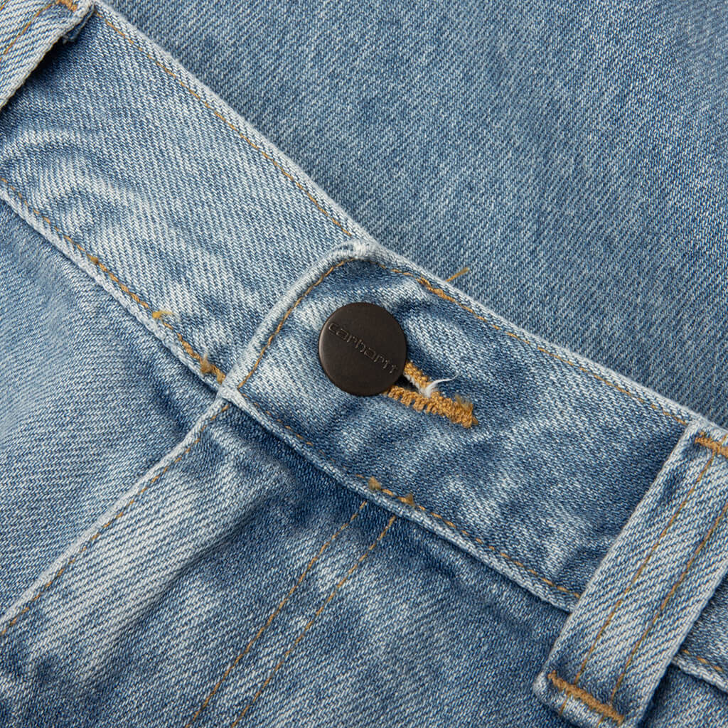 OG Double Knee Short Blue Heavy Worn Bleached