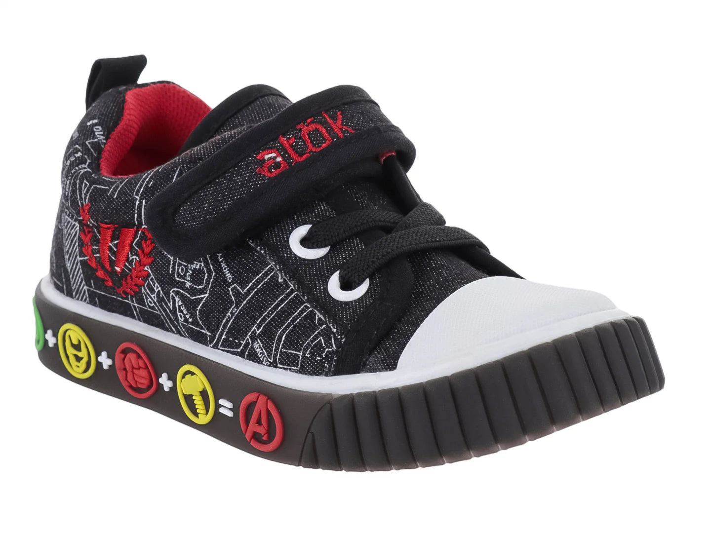 Tenis ATOK Negro con Rojo para Niño