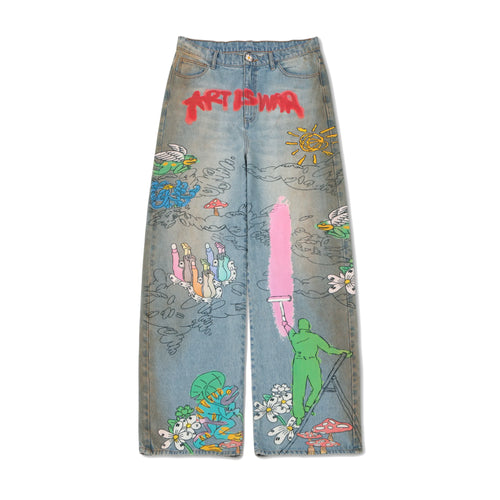 Wanted Apparel "Art Is War" Painter Pants - Light Blue