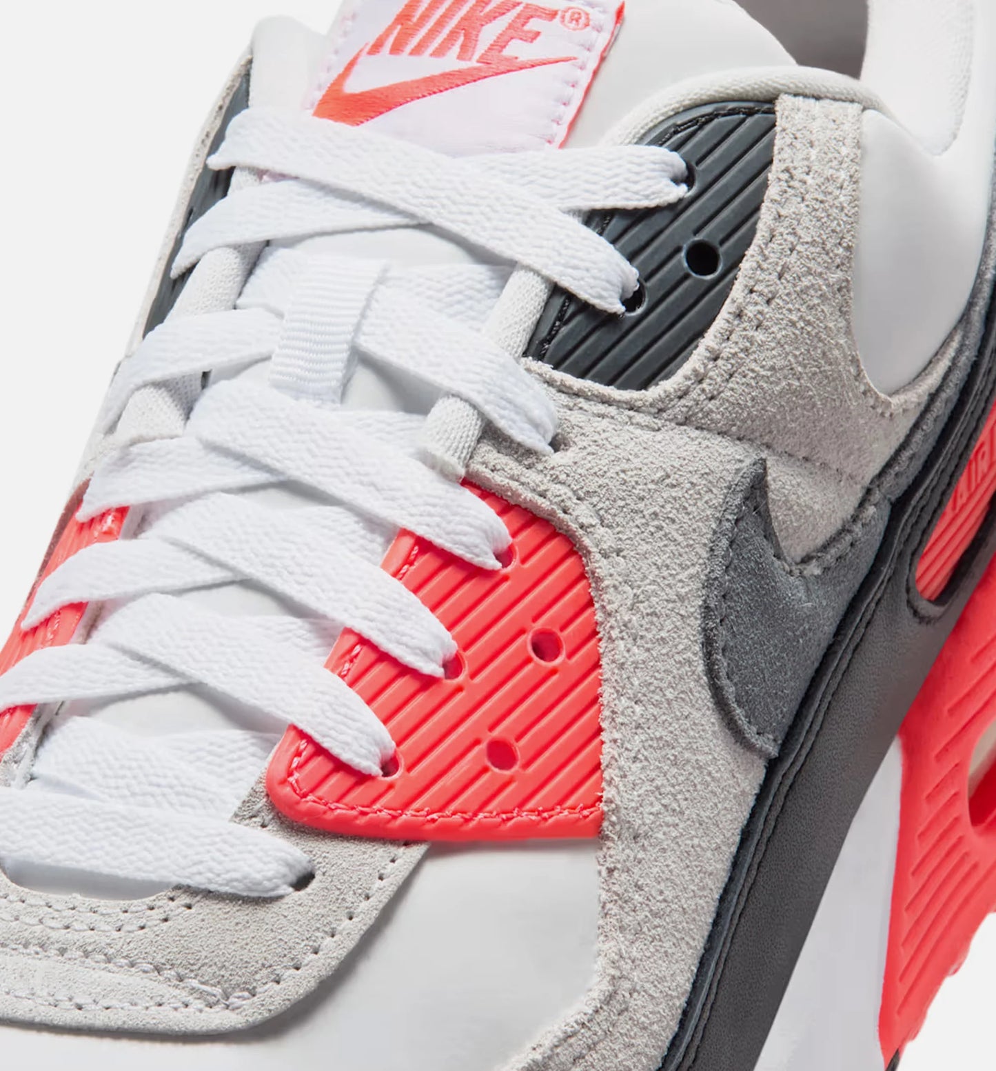 Air Max 90 Infrared 3M Mens Lifestyle Shoe White Cement Grey Infrared Black