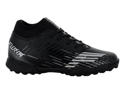Tenis de Fútbol Furia 1515 Negro Plata Oro para Niño