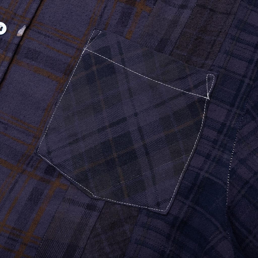 Flannel Shirt 7 Cuts Shirt Over Dye Purple