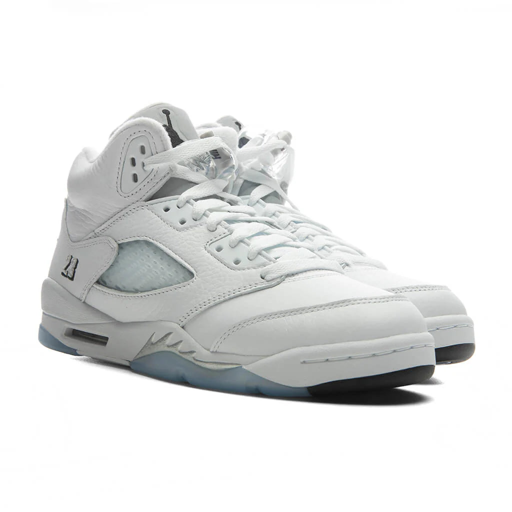 Air Jordan 5 Retro White Metallic GS White Black Metallic Silver