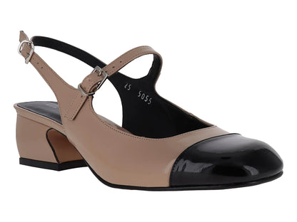 Zapatos de Tacón Via Libera Bicolor Nude y Negro para Mujer