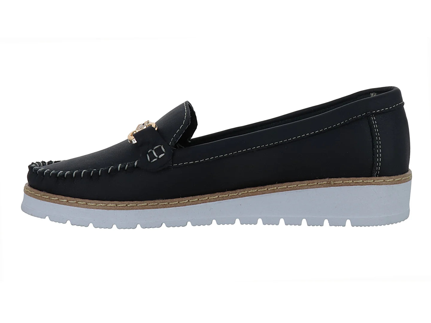 Zapatos Mocasines Luna Rosa Negro para Mujer