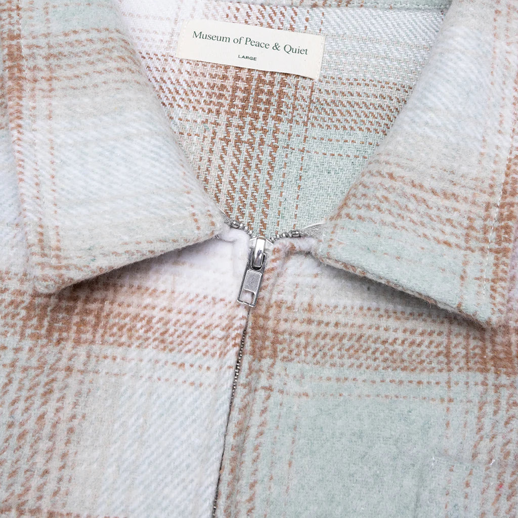Wordmark Zip Shirt Sage