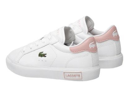 Tenis Lacoste Powercourt Blanco y Rosa para Niña