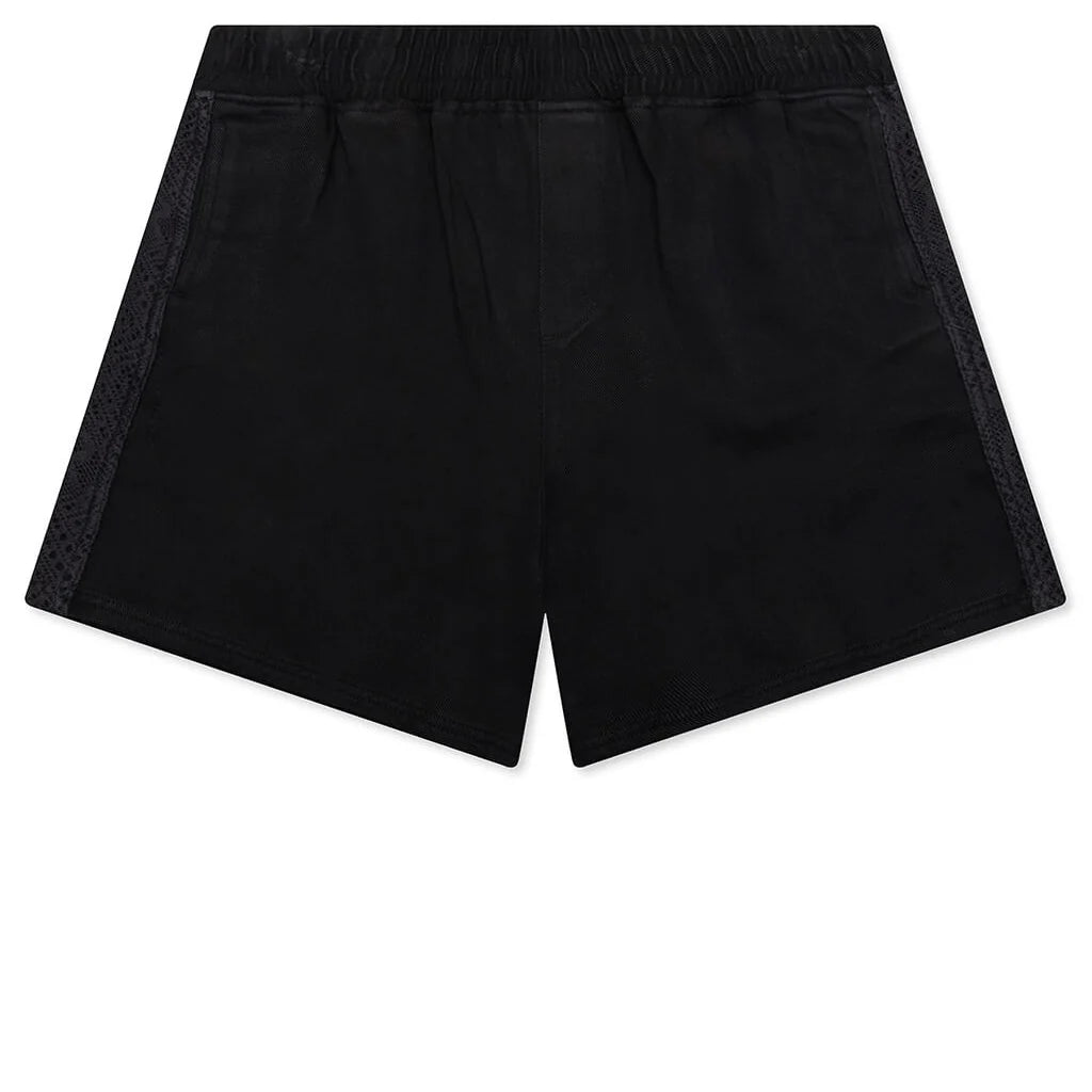 Knitted Panel Shorts Black