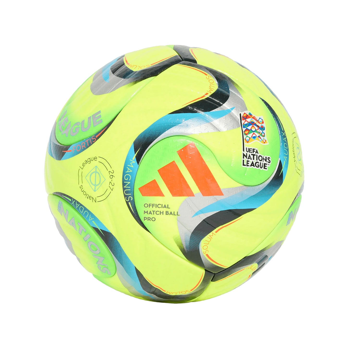 adidas UEFA Nations League 26 27 Pro Winter Soccer Ball White Silver