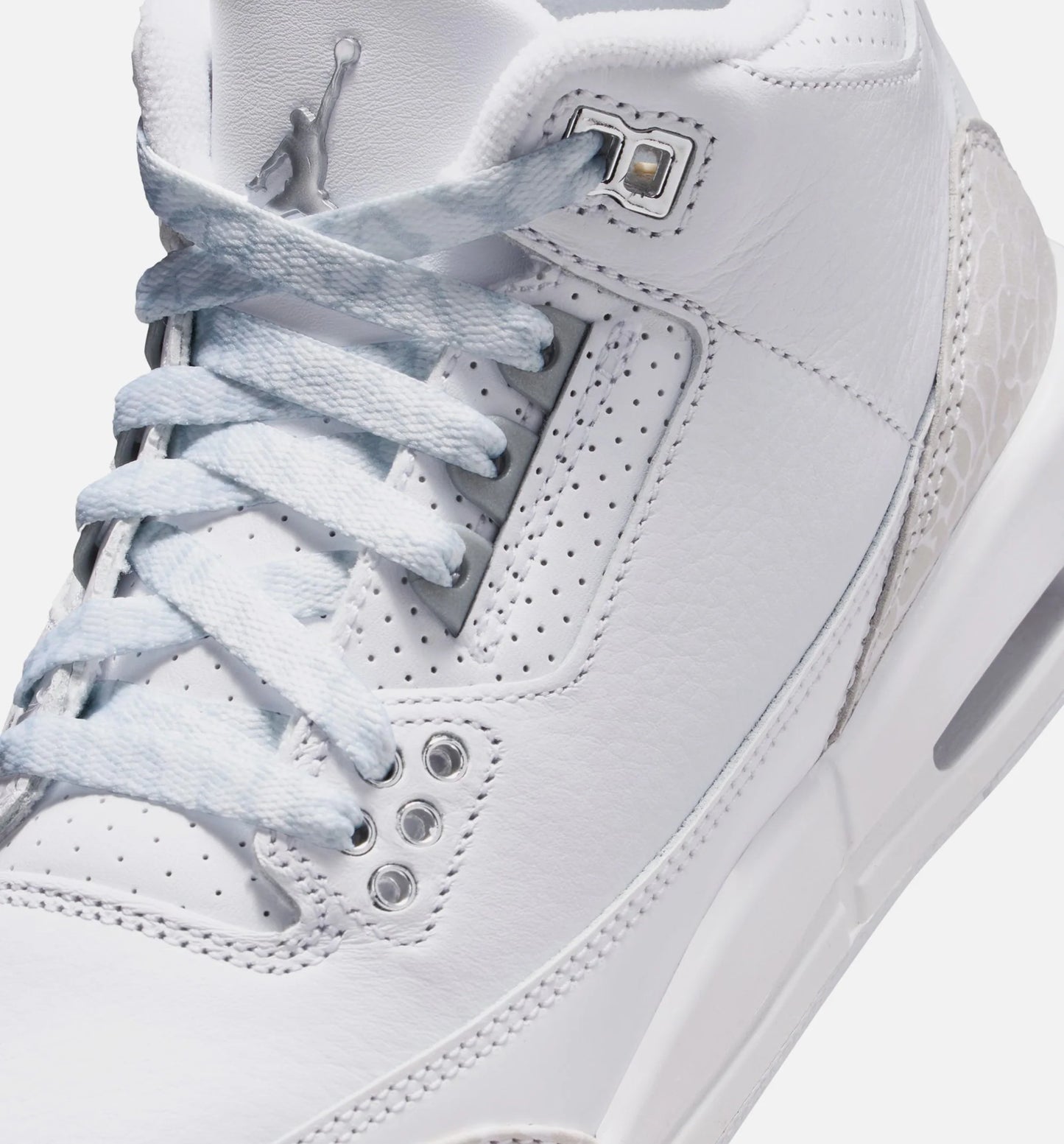 Air Jordan 3 Retro White And Silver Grade School Lifestyle Shoe White Metallic Silver Free Shipping